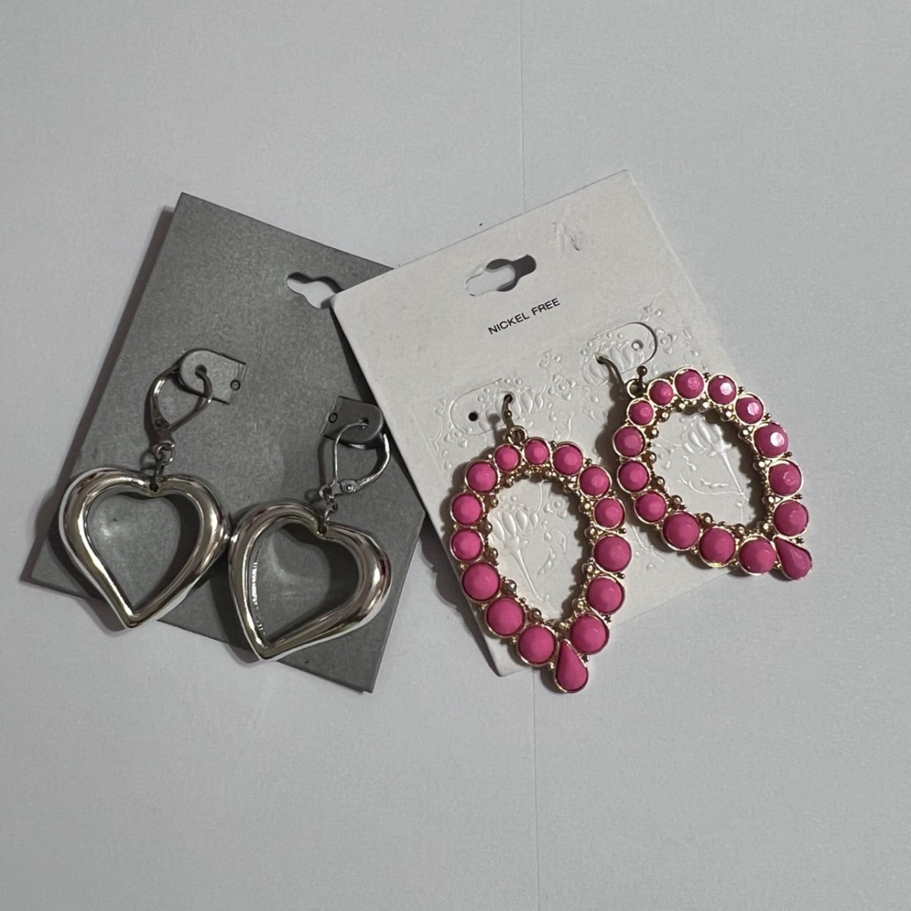 Target Pink And Silver Earrings Set 15$